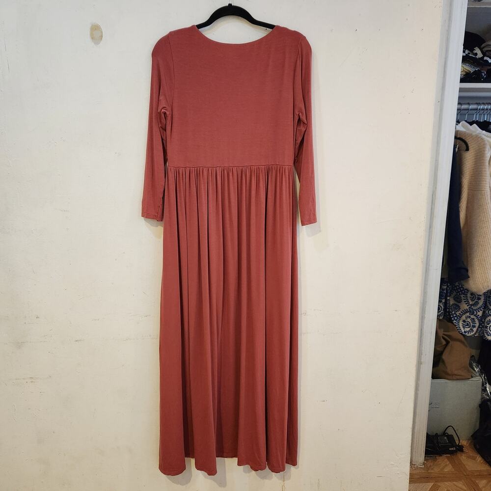 Hatch Maternity Long Sz 1 / S Dusty Rose Pink Dress Designer Casual Autumn - Picture 7 of 8
